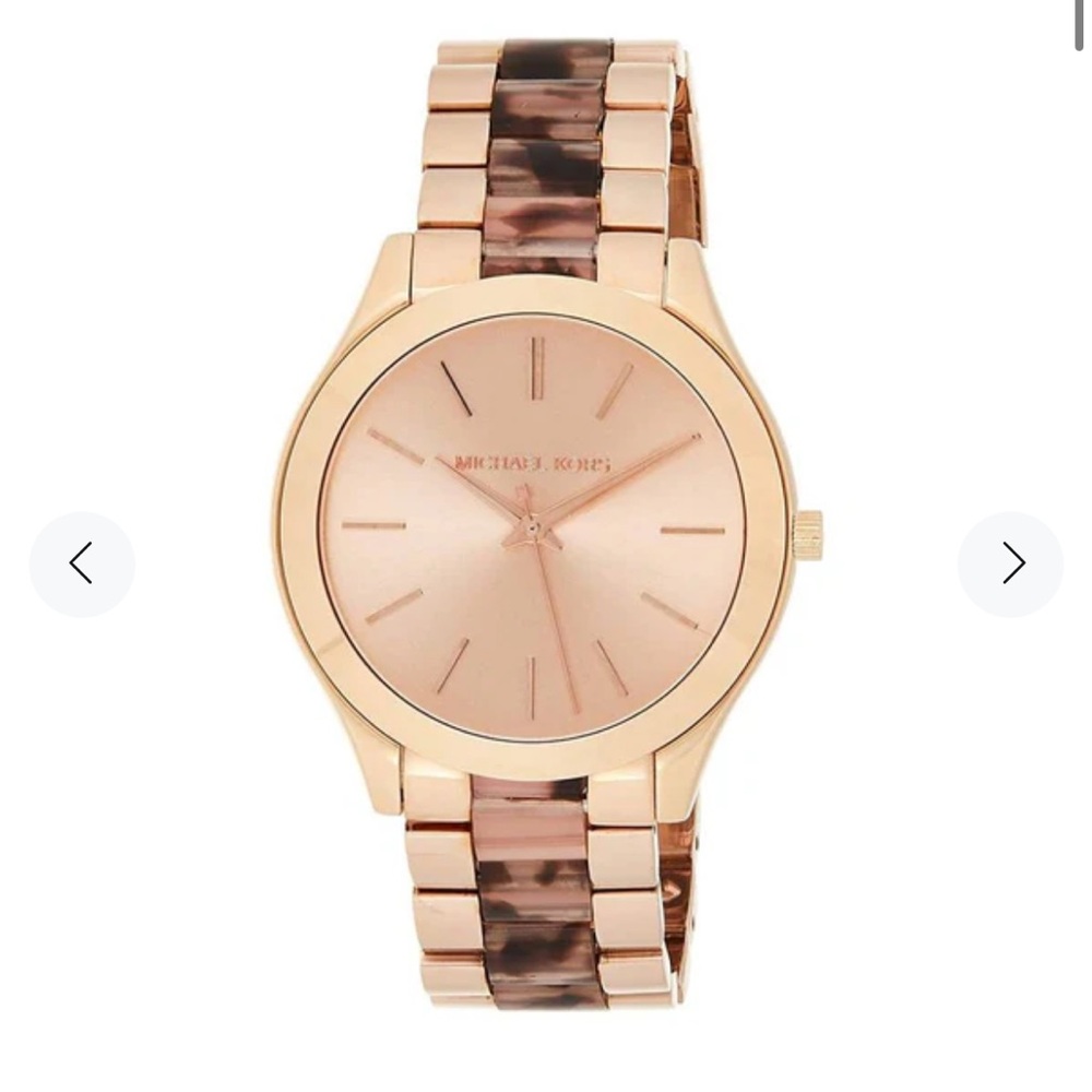 Michael Kors Rose Gold and Tortoise Runway Watch